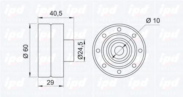 IPD 15-0359 Deflection/Guide Pulley, timing belt